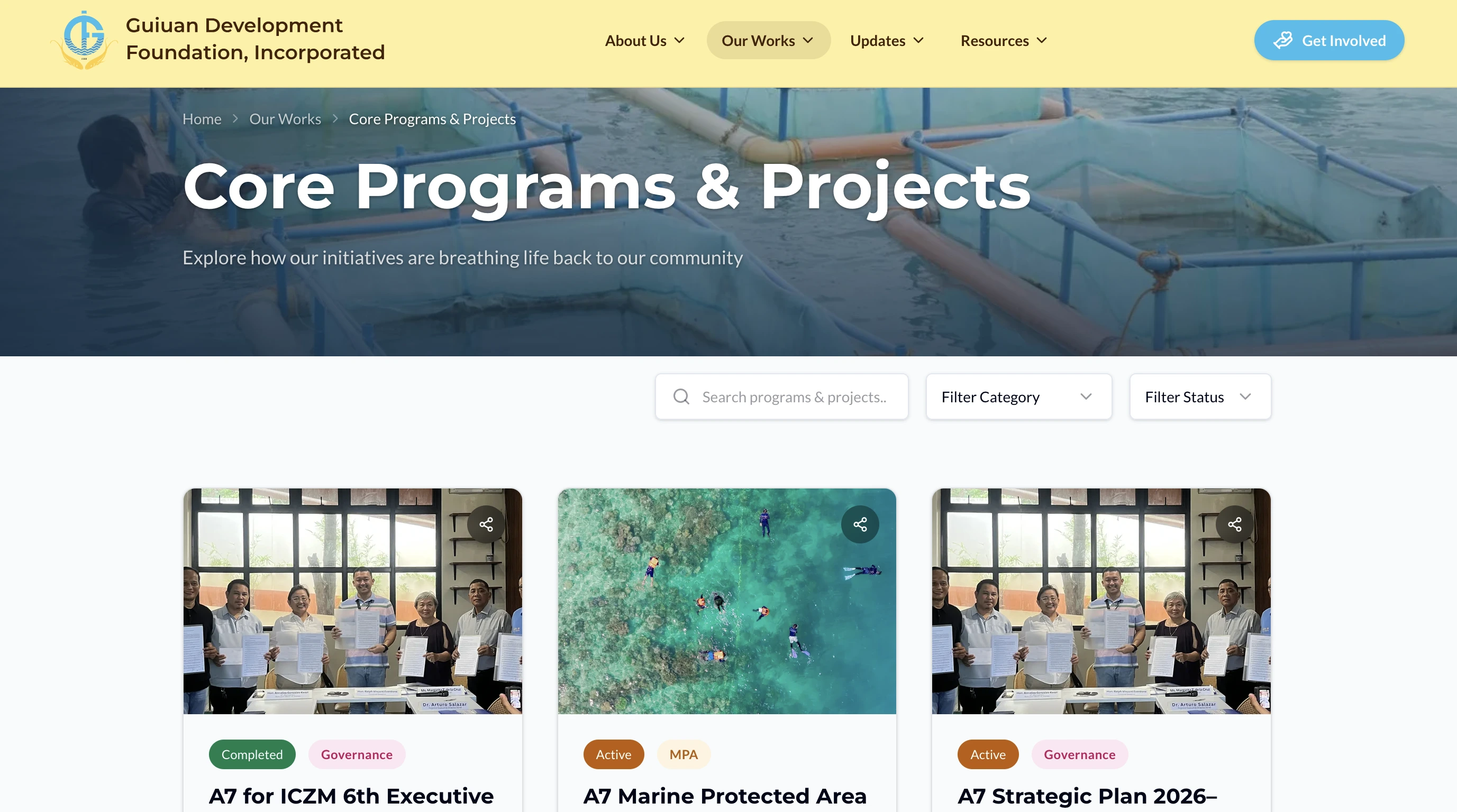 GDFI Website homepage screenshot