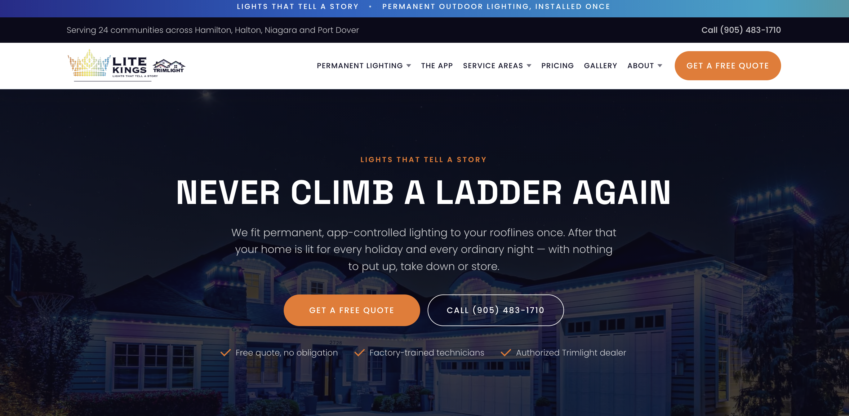 Lite Kings homepage screenshot